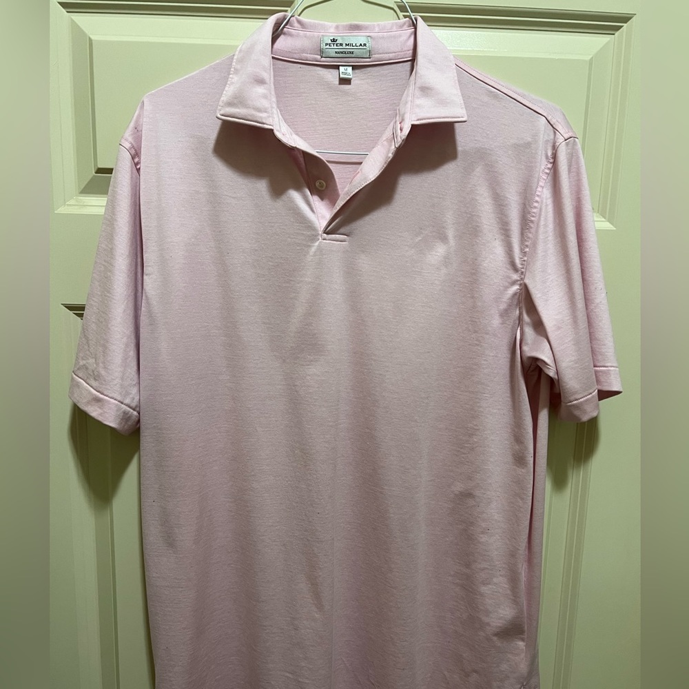 Men’s Pink Nanoluxe Polo -Peter Millar